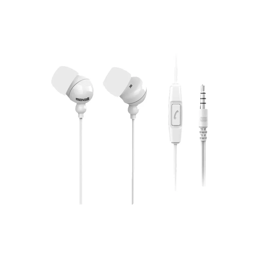 Casti In-Ear cu fir 3.5mm, microfon, alb, Plugz Maxell