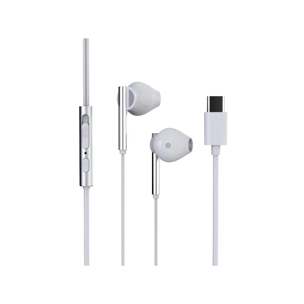 Casti In-Ear cu fir, microfon HMP 700 C, USB-C, alb, Trevi