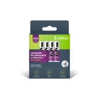 Acumulator Uniross AAA (R3) Li-ion 10440 1.5V 500mAh, 700mWh, incarcare USB-C, 4 buc/box