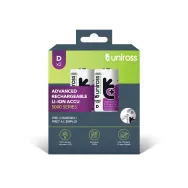 Acumulator Uniross D (R20) Li-ion 1.5V 5000mAh, 7400mWh, incarcare USB-C, 2 buc/box
