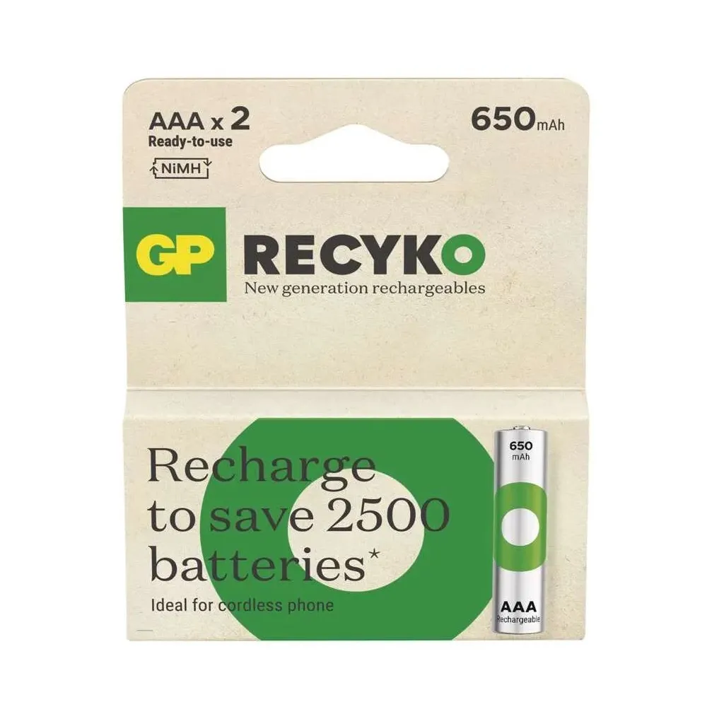 Acumulator R3 (AAA) NiMH 650mAh, 2 buc, GP ReCkyo