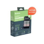 Incarcator NiMH AA/AAA/9V, Uniross UCU009A + 4x AA 2100mAh
