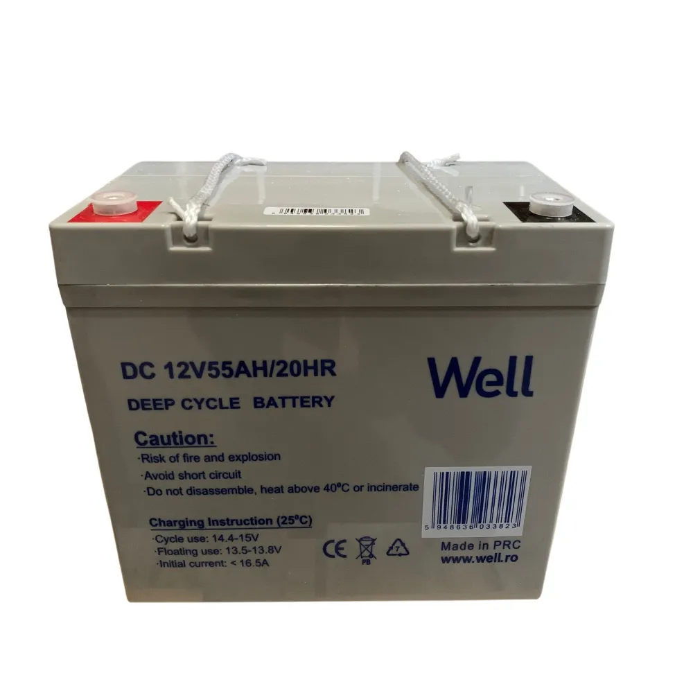 Acumulator plumb acid deep cycle Well 12V 55AH, terminal M8