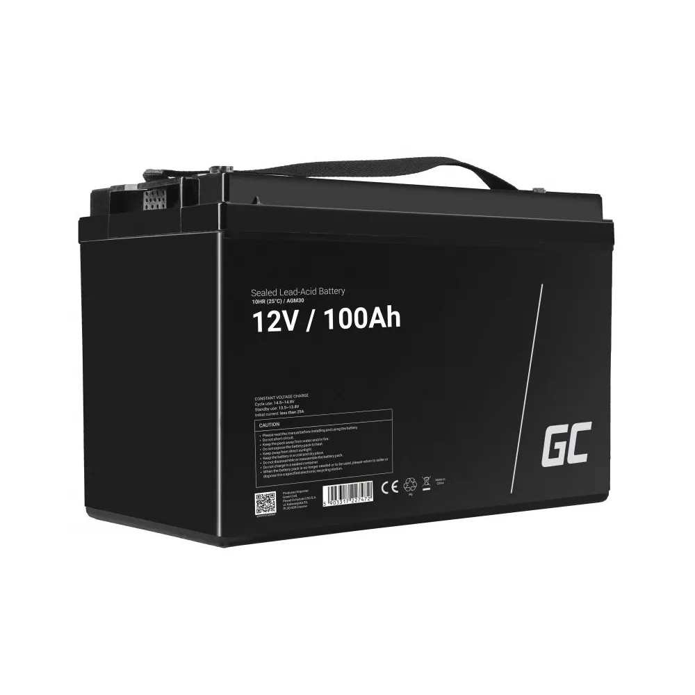 Acumulator plumb acid GreenCell 12V 100AH, terminal B5 (M6), AGM30