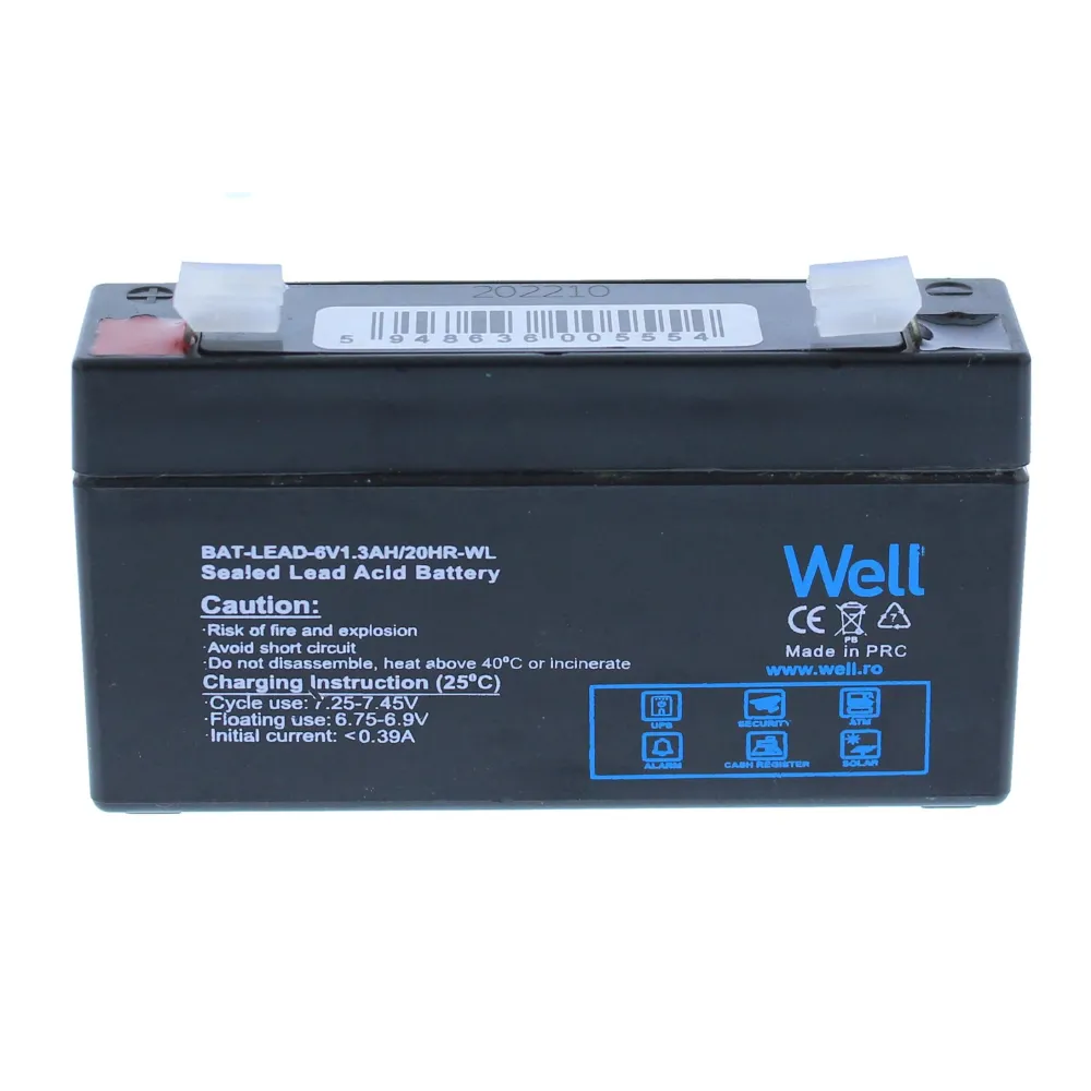 Acumulator plumb acid Well 6V 1.3AH, terminal T1