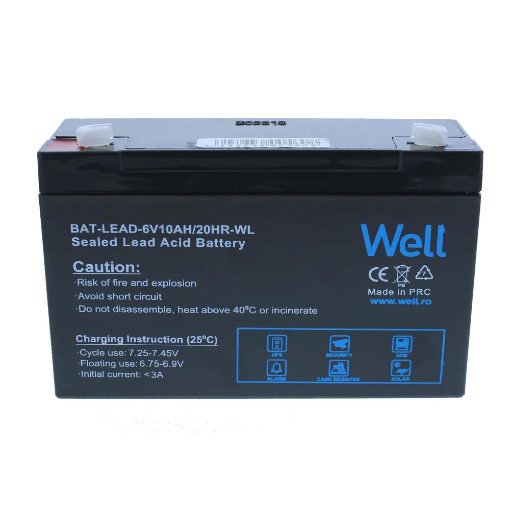 Acumulator plumb acid Well 6V 10AH, terminal T1