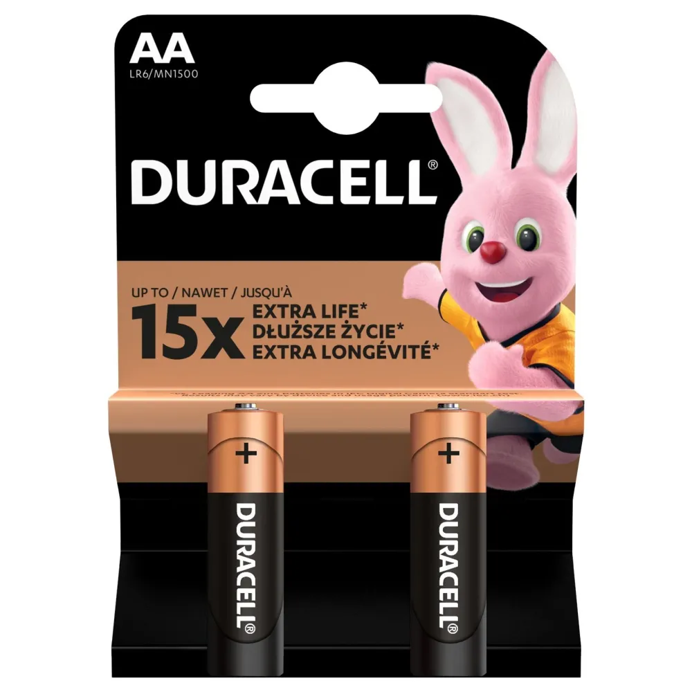 Baterie alcalina Duracell Basic R6 (AA) 2 buc/blister