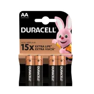Baterie alcalina Duracell Basic R6 (AA) 4 buc/blister