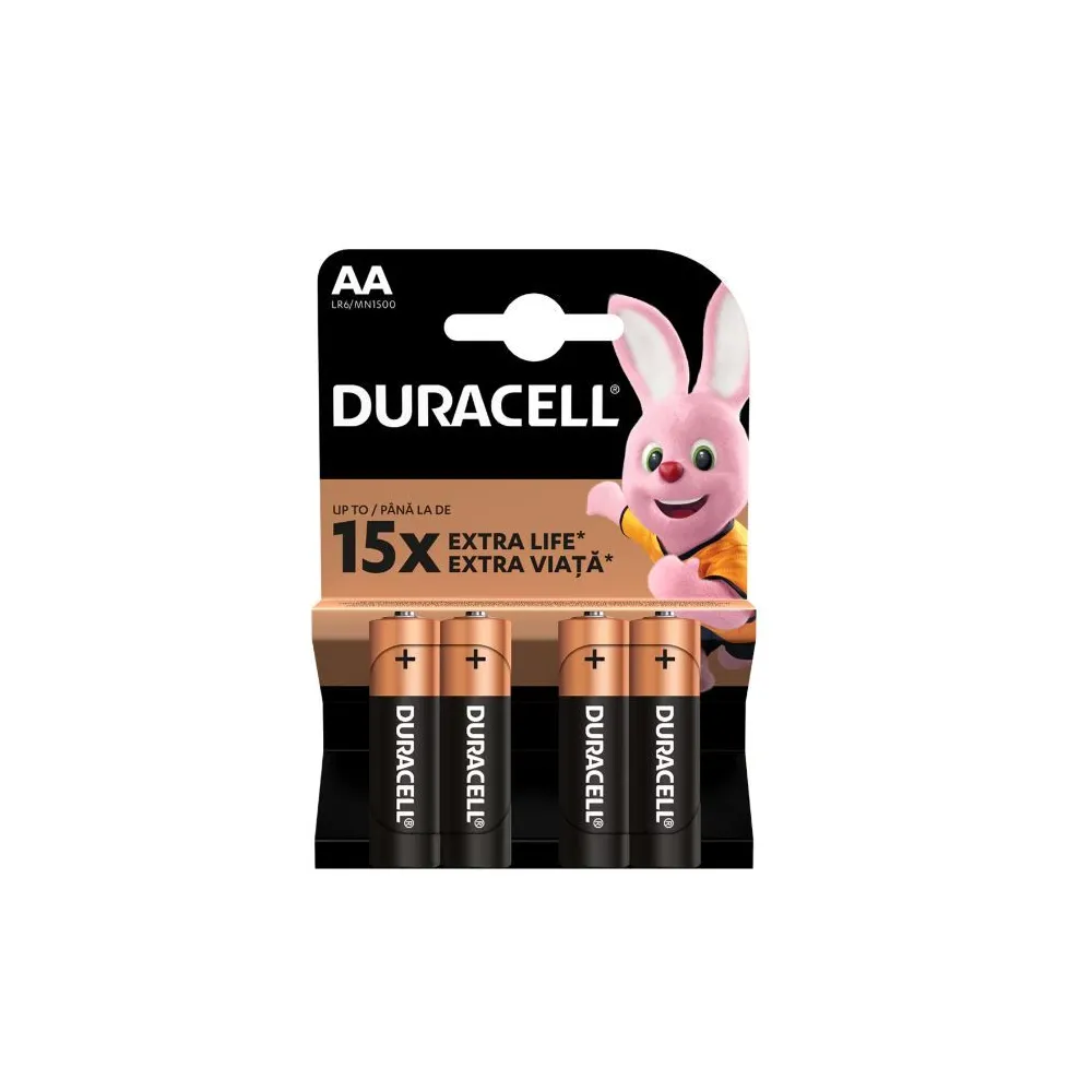 Baterie alcalina Duracell Basic R6 (AA) 4 buc/blister