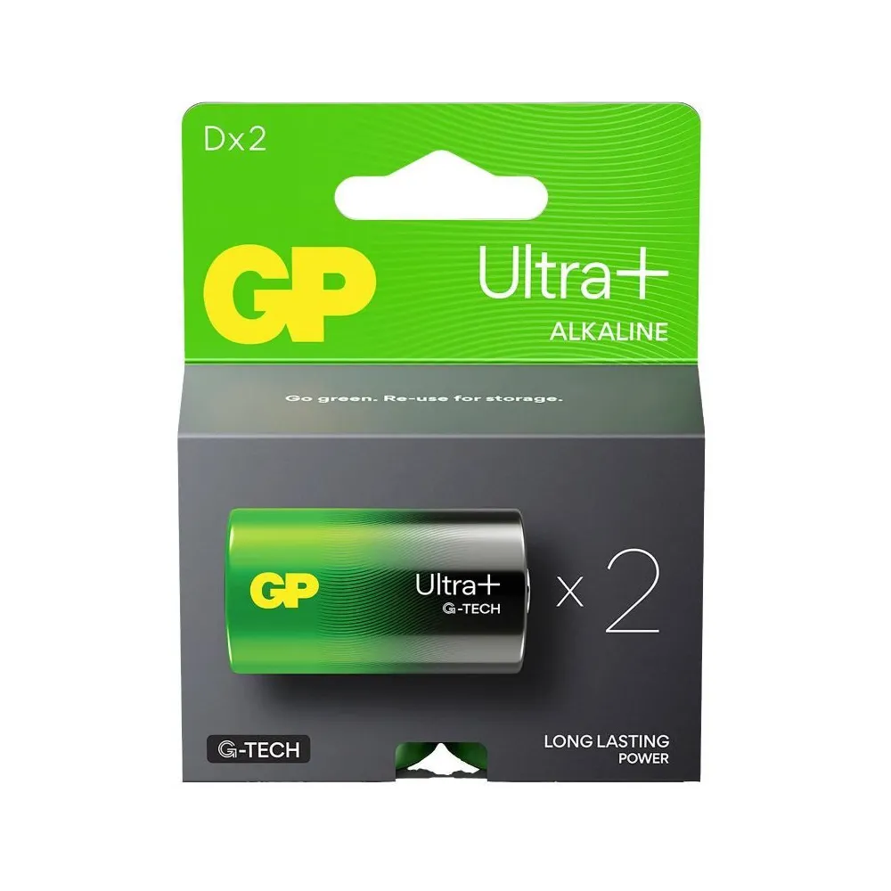 Baterie alcalina UltraPlus GP R20 (D) 2 buc