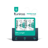 Baterie alcalina Uniross Power Plus R20 (D), 2 buc/blister
