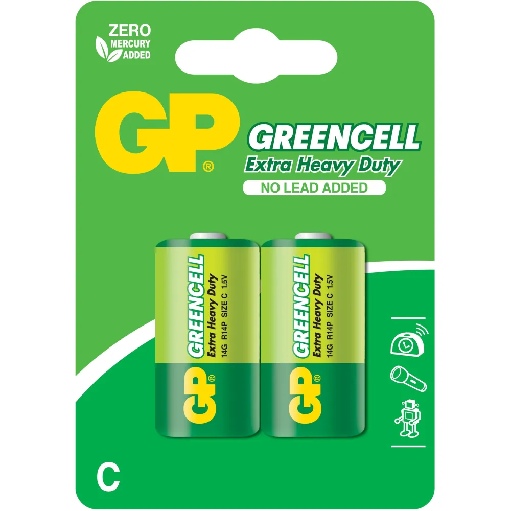 Baterie zinc Greencell GP R14 (C) 2 buc/blister