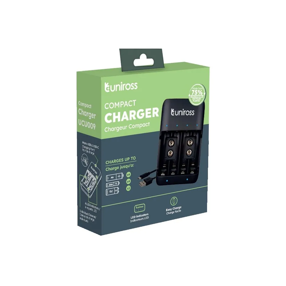 Incarcator NiMH AA/AAA/9V, Uniross UCU009