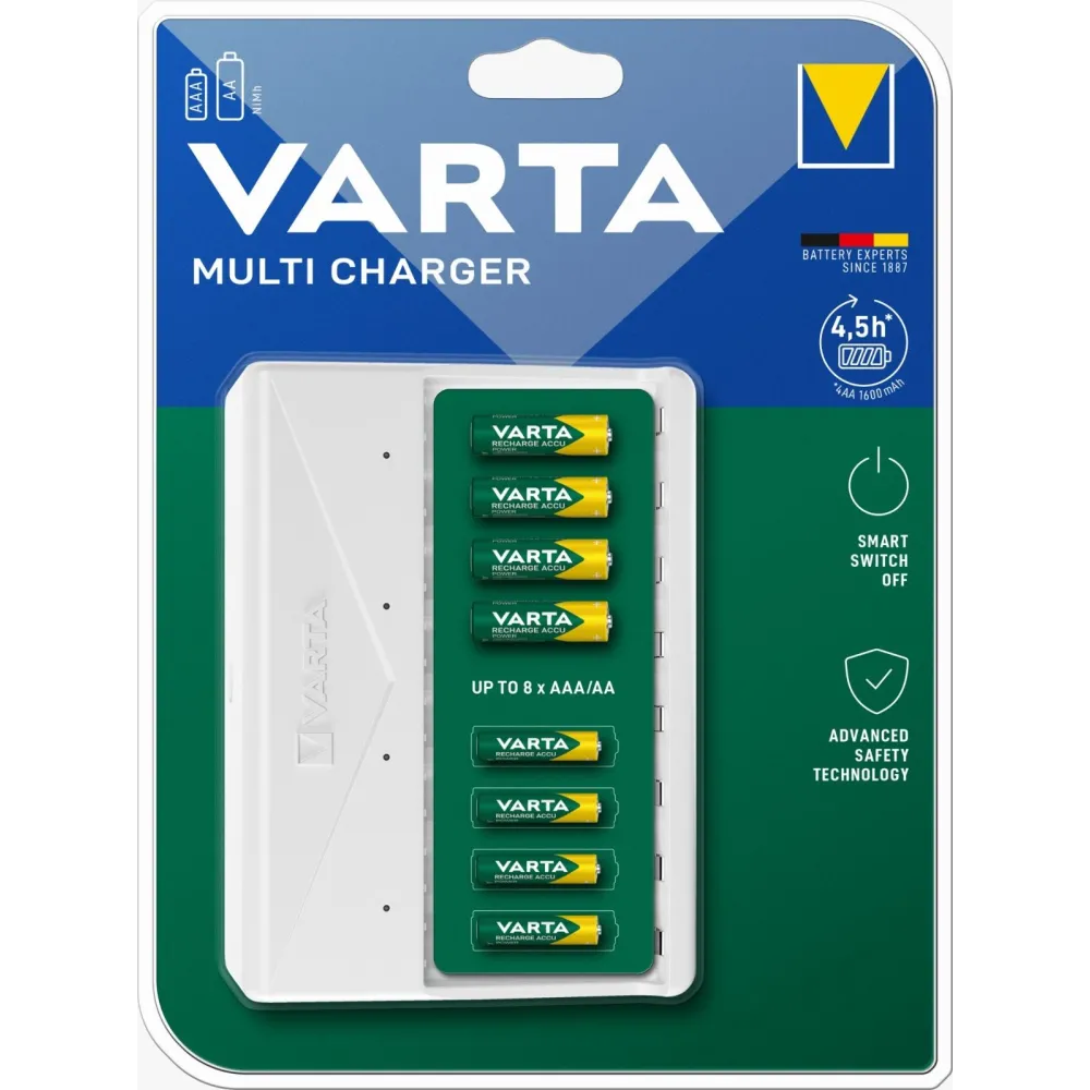 Incarcator Varta Multi Charger 57659 AA/AAA NiMH, cablu USB-C inclus