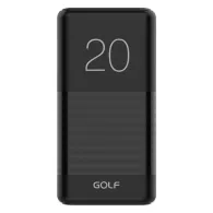 Baterie Externa PowerBank Negru 20000mA cu 2 iesiri USB 2.1A si 1A, Port Incarcare microUSB, Golf G81