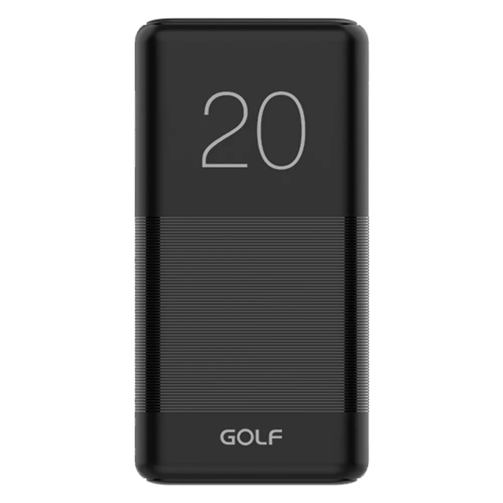 Baterie Externa PowerBank Negru 20000mA cu 2 iesiri USB 2.1A si 1A, Port Incarcare microUSB, Golf G81