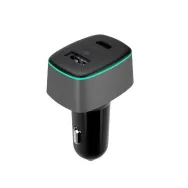 Alimentator (Incarcator) de la auto (12-24V) la 2 x USB FastCharge : USB-A QC3.0 + USB tip C PD Golf 100W Negru GF-C17