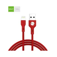 Cablu Incarcare USB iPhone Leather, Culoare Rosu, Incarca cu 3A, Golf 60I