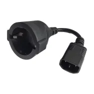 CABLU alimentare Spacer adaptor intrare C14 (tata) la iesire Schuko (mama), 10A,0.15m lungime, negru, "SPPW-C14-SCHK-10A-0.15"