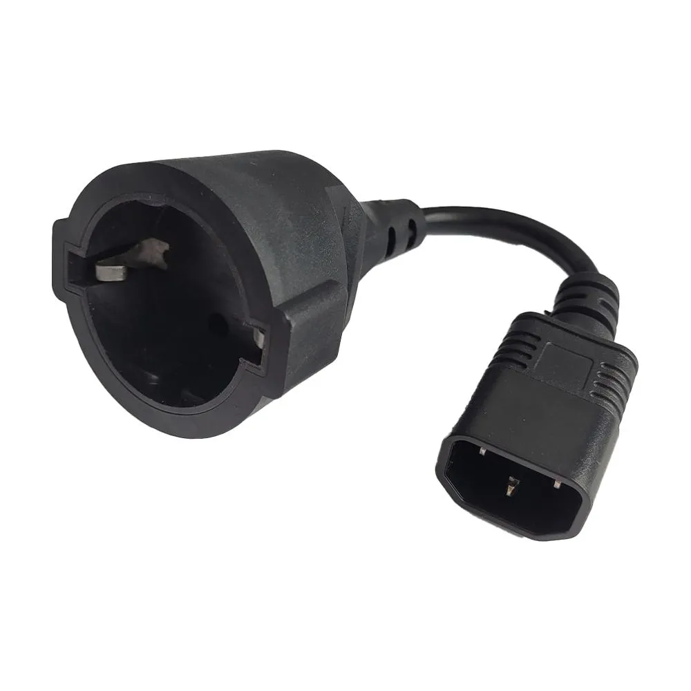 CABLU alimentare Spacer adaptor intrare C14 (tata) la iesire Schuko (mama), 10A,0.15m lungime, negru, "SPPW-C14-SCHK-10A-0.15"