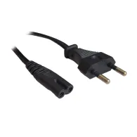 CABLU alimentare Spacer casetofon, 1.8m, intrare Euro plug, iesire C7, 6A, negru, "SPPW-EUPG-C7-6A-1.8"