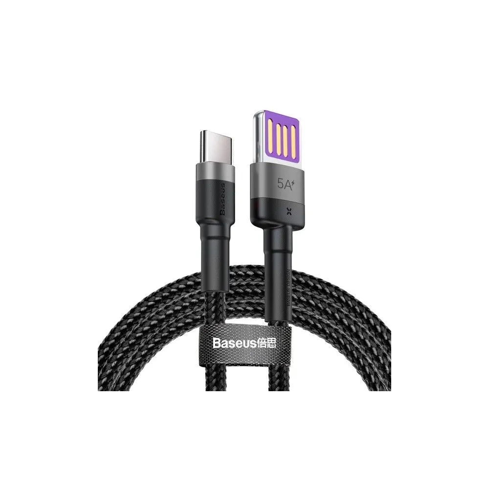 CABLU alimentare si date Baseus Cafule HW, Fast Charging Data Cable pt. smartphone, double side USB la USB Type-C 40W, braided, 