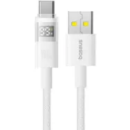 CABLU alimentare si date Baseus Display, Fast Charging Data Cable pt. smartphone, USB la USB Type-C 100W, braided, 2m, alb "P103