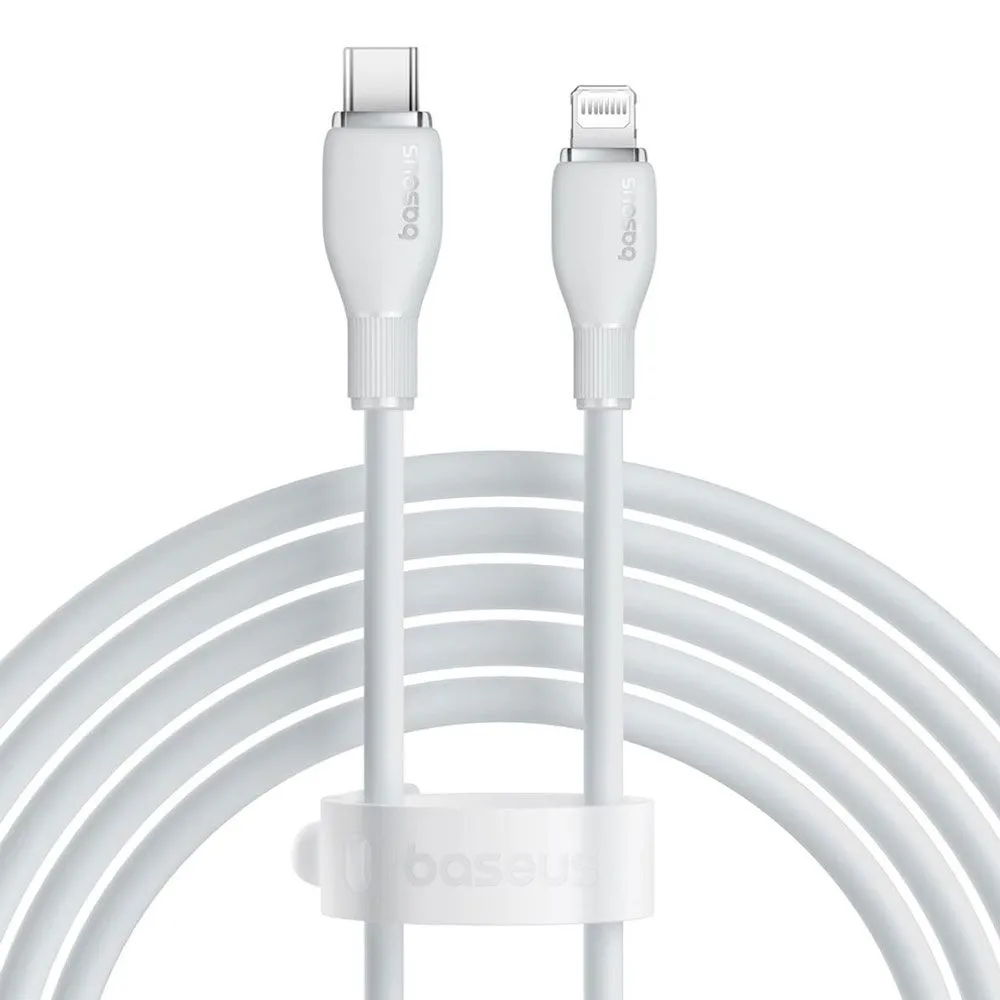CABLU alimentare si date Baseus Pudding, Fast Charging Data Cable pt. smartphone, USB Type-C la Iphone Lightning 20W, 1.2m, alb 