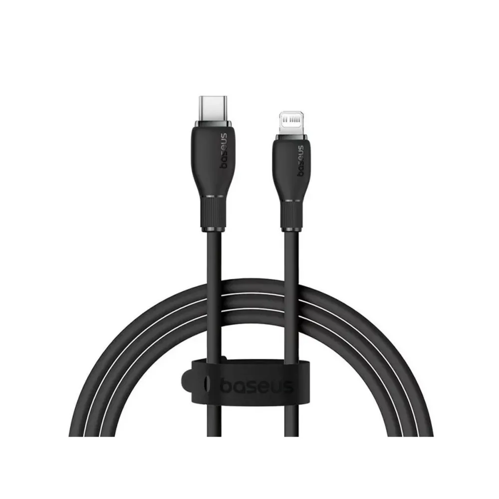CABLU alimentare si date Baseus Pudding, Fast Charging Data Cable pt. smartphone, USB Type-C la Iphone Lightning 20W, 1.2m, negr