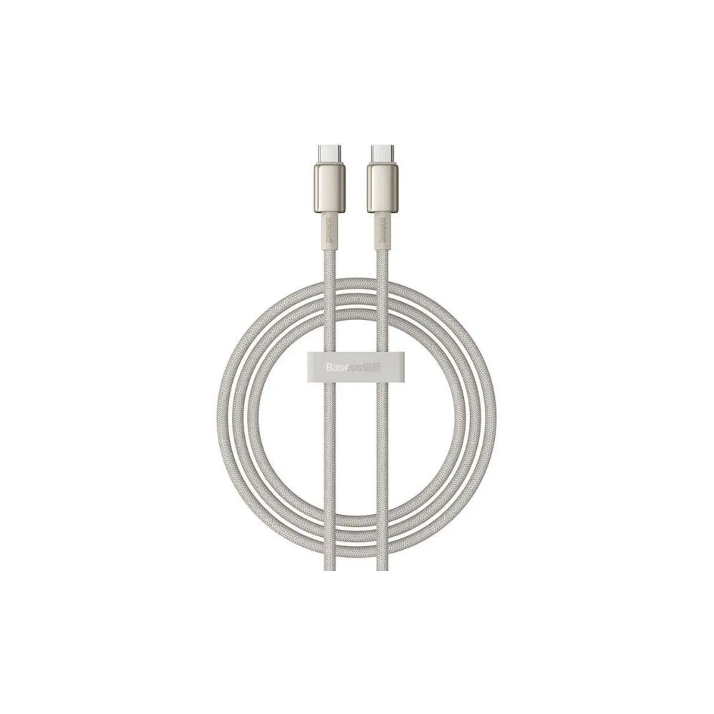 CABLU alimentare si date Baseus Tungsten, Fast Charging Data Cable pt. smartphone, USB Type-C la USB Type-C 100W, braided, 1m, g
