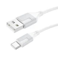 CABLU alimentare si date Borofone "BX101", Fast Charging Data Cable pt. smartphone, USB la USB Type-C 3A, 1m, alb "6941991108280