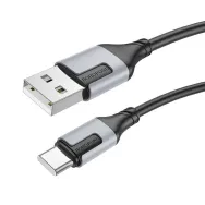 CABLU alimentare si date Borofone "BX101", Fast Charging Data Cable pt. smartphone, USB la USB Type-C 3A, 1m, negru "69419911082