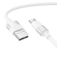 CABLU alimentare si date Borofone "BX106", Fast Charging Data Cable pt. smartphone, USB la USB Type-C 3A, 1m, alb "6941991113499
