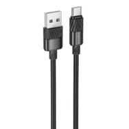 CABLU alimentare si date Borofone "BX106", Fast Charging Data Cable pt. smartphone, USB la USB Type-C 3A, 1m, negru "69419911134