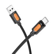 CABLU alimentare si date Borofone "BX114", Fast Charging Data Cable pt. smartphone, USB la USB Type-C 3A, 1m, black "69419911168