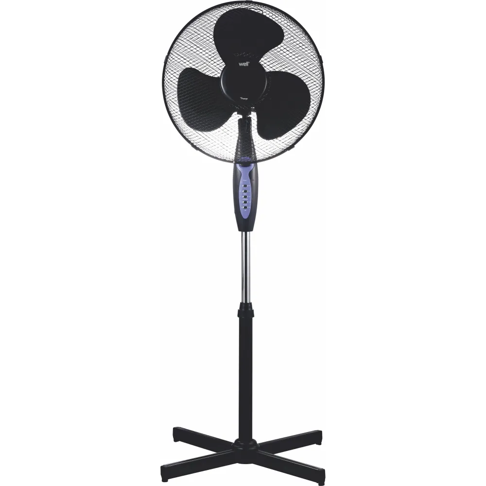 Ventilator cu picior, 43cm 45W, cu telecomanda, Well, resigilat