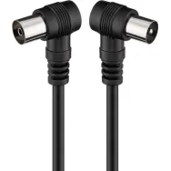 Cablu coaxial Goobay tata-mama 2.5 m negru conector cotit, Goobay