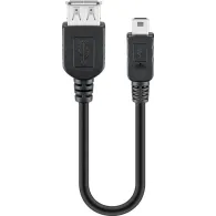Cablu adaptor USB 2.0 A mama - mini USB 5p tata, 0.2m, Goobay