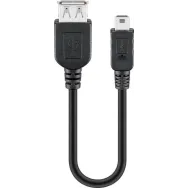 Cablu adaptor USB 2.0 A mama - mini USB 5p tata, 0.2m, Goobay