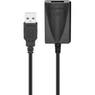 Cablu extensie USB 2.0 A tata - USB 2.0 A mama activ, 5m, negru, Goobay