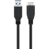 Cablu HDD extern USB 3.0 A tata - USB 3.0 micro tata (tip B), 1m, negru, Goobay