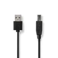 Cablu imprimanta USB 2.0 A tata - USB B tata, 2m, negru, Nedis
