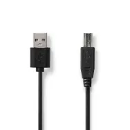 Cablu imprimanta USB 2.0 A tata - USB B tata, 2m, negru, Nedis