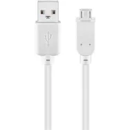 Cablu USB 2.0 A tata - micro USB, 1.8m, alb, Goobay