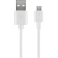 Cablu USB 2.0 A tata - micro USB, 1m, alb, Goobay