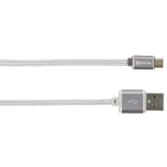 Cablu USB 2.0 A tata - micro USB, 1m, argintiu, Steel Line Skross
