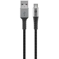 Cablu USB 2.0 A tata - micro USB, 2m, gri/argintiu, Goobay