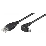 Cablu USB 2.0 A tata - micro USB, cotit, 1.8m, Goobay
