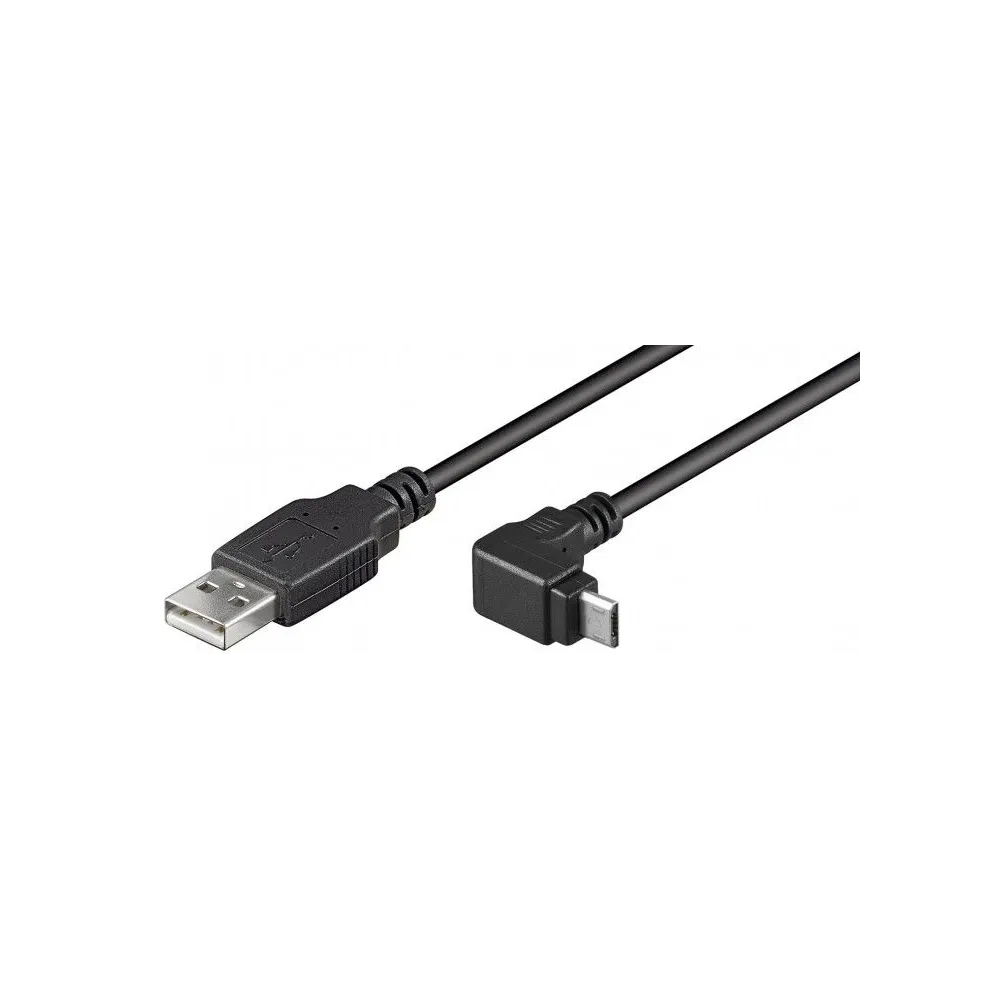 Cablu USB 2.0 A tata - micro USB, cotit, 1.8m, Goobay