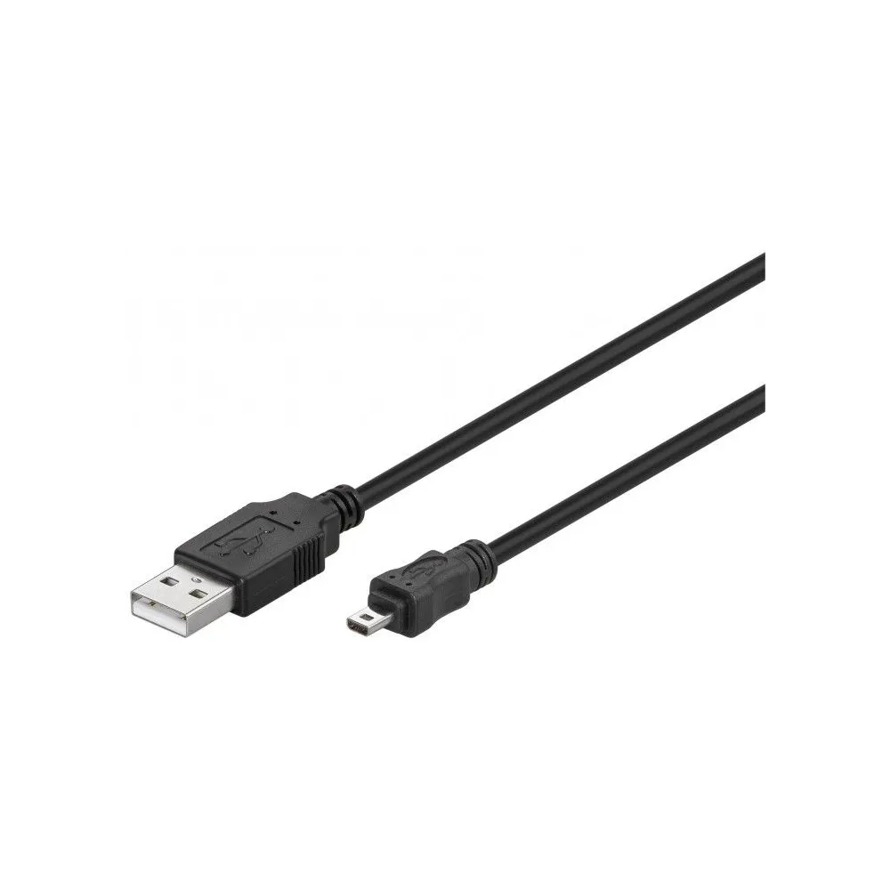 Cablu USB 2.0 A tata - mini USB 8pini, 1.8m, negru, Goobay